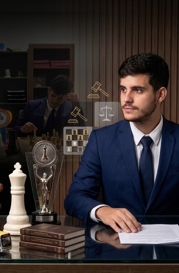 Bruno Cezar Ramos de Sousa em seu escritório